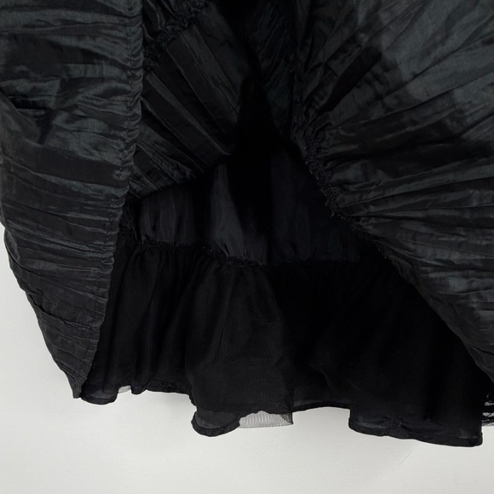 Hanna Andersson Girl's Fancy Special Occasion Black Crinkly Dress w/Rosettes - Picture 4 of 6